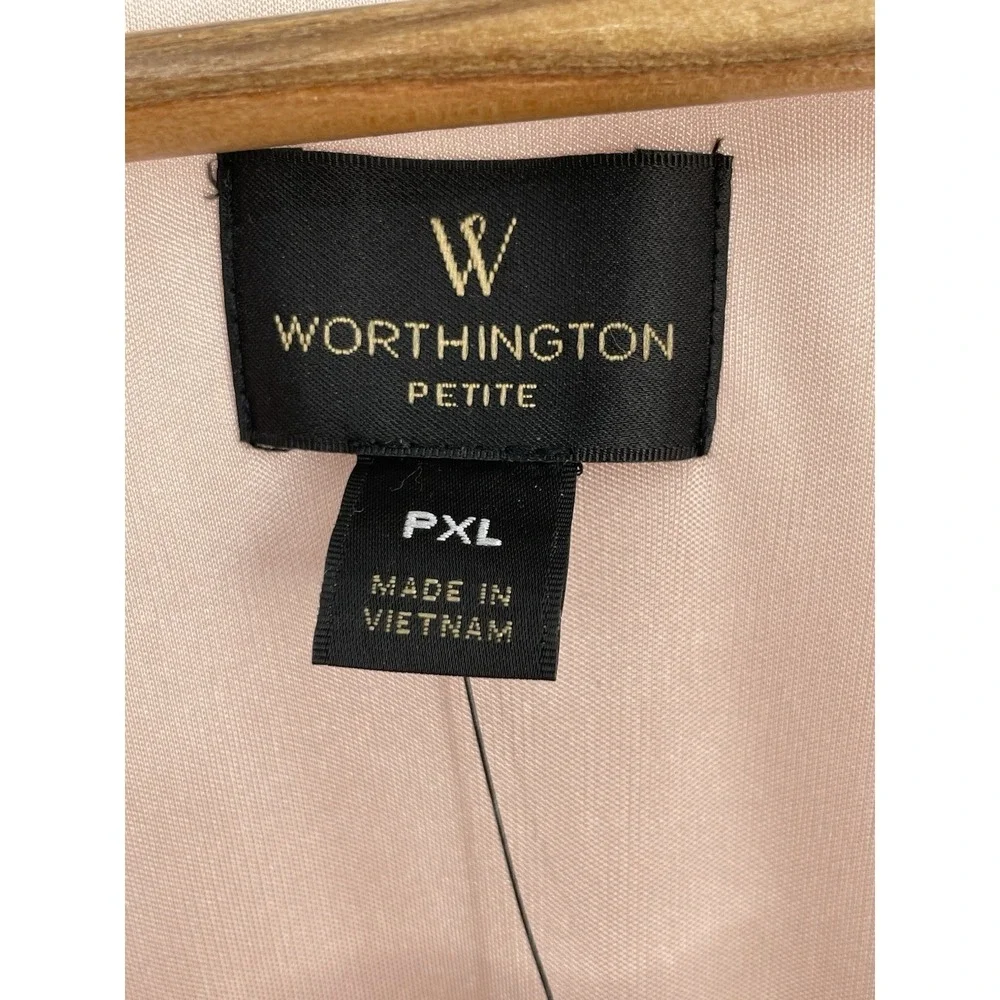NWT Worthington Womens Dress PXL Shift Rose Smoke Open‎ Sleeves Lined